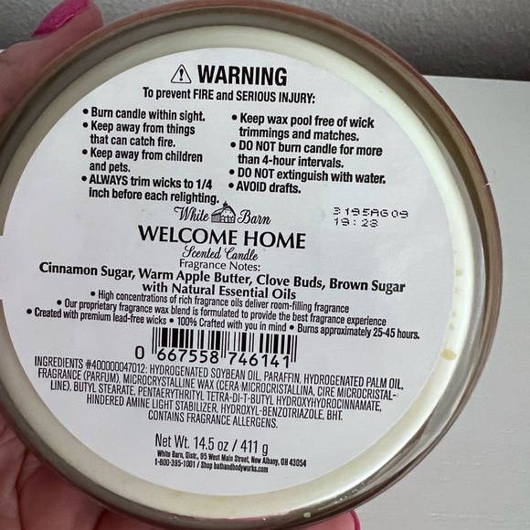 Welcome Home Candle Bath & Body Works - Picture 3 of 3